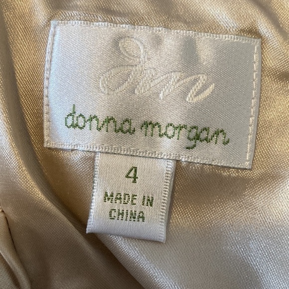 DONNA Morgan 100% Silk Chiffon Maxi Dress Bridesmaid Candlelight Size 4 New NWT - Picture 6 of 15